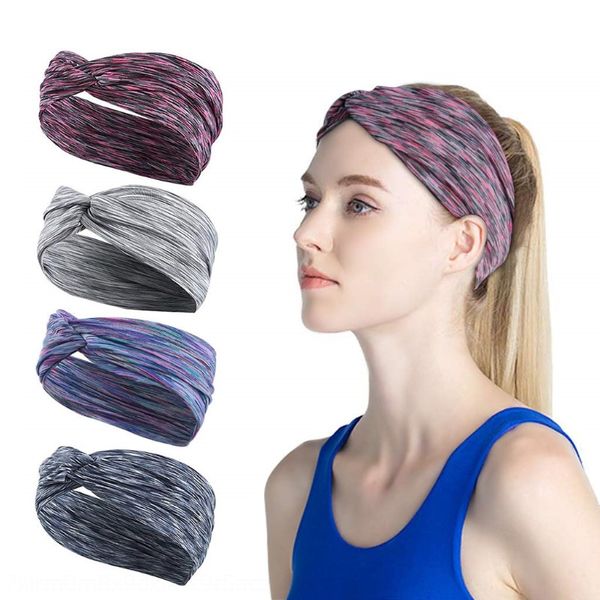

elastic headb fashion sports headscarf men's women's headscarf cross hair band sports yoga sweat-absorbing hair band, Yellow;black