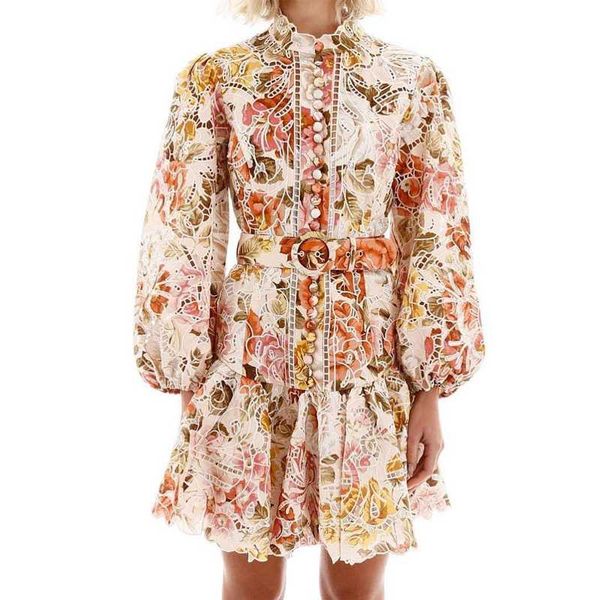 

2020 new arrive women flower lace dress hollow out printed lady short dress, Black;gray