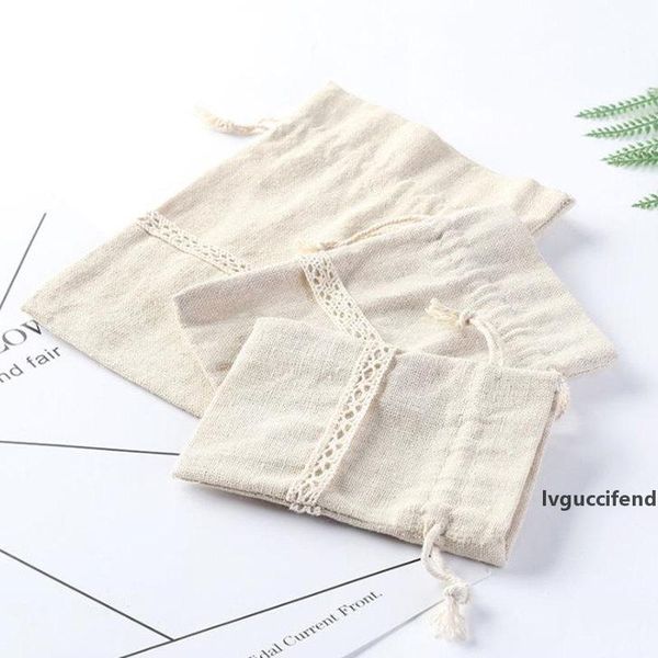 

500pcs natural resuable cotton drawstring pouch packaging gift bag jewelry christmas bag no211