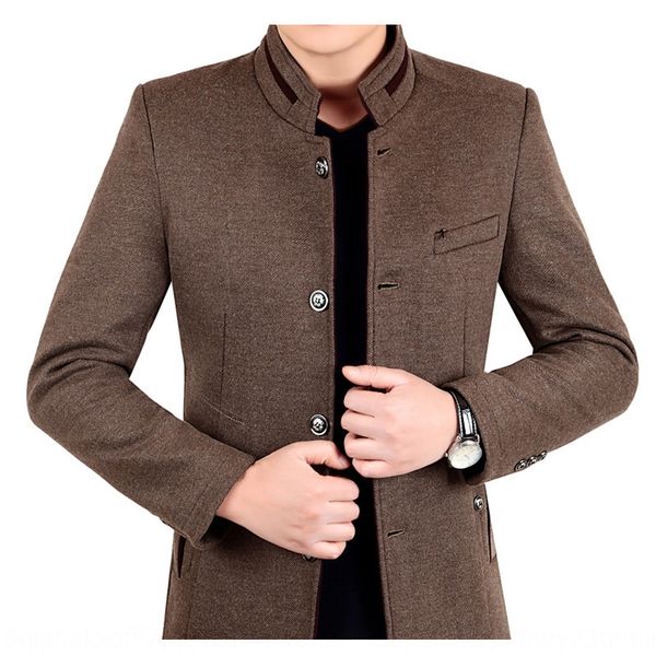 

new wool wool men's business fashion woolen jacket coat men's non-ironing woolen coat factory, Black
