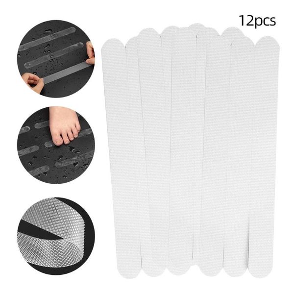 

12pcs anti-slip strip душ наклейки ванна безопасность полоски прозрачный non скольжению полоски наклейки для ванн душевые лестницы полы