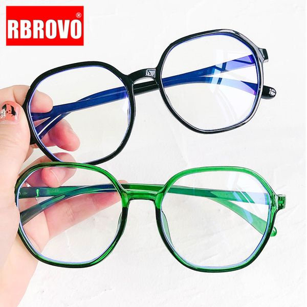 

rbrovo 2020 retro women myopia glasses anti-blue light flat mirror glasses oversized frame nearsighted prescription eyeglasses, White;black