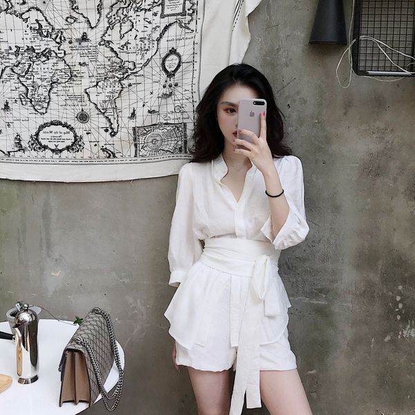 

hsasc women's suit women's clothing set2020-piece set2020 new style very fairy western style fashion young man showing high vitali, Gray