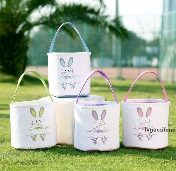 

easter bag rabbit print canvas basket easter kids candy egg bunny print basket children easter hunting bags