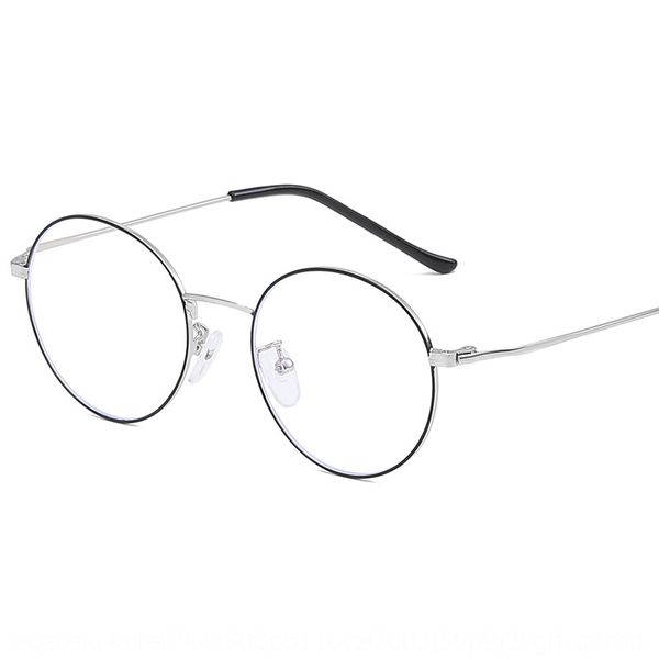 

new-style frame myopia anti-blue light plain artistic metal kick-off glasses frame myopia glasses 5967, Silver