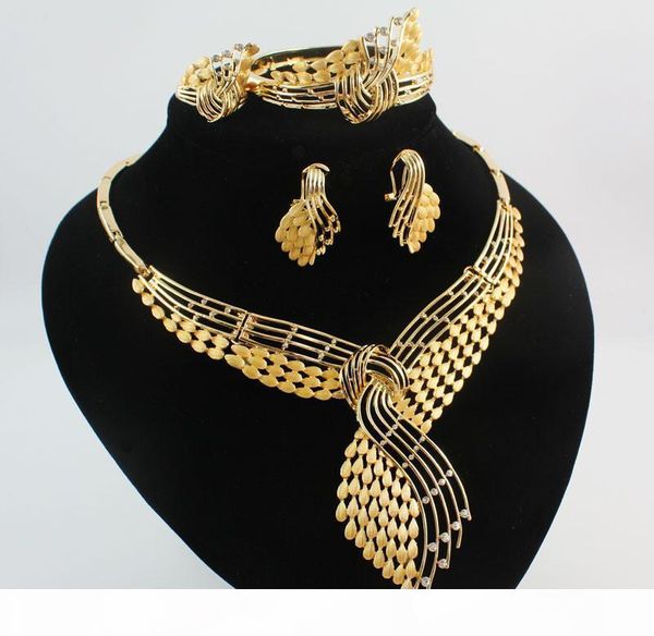 

мода африканский костюм комплекты ювелирных изделий 18k позолоченный rhinestone свадебная женщины свадебные аксессуары нигерийский ожерелье, Black