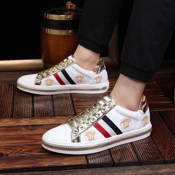 

2020-2019s italian men's designer shoes casual shoes and luxury sneakers red striped casual designer sports shoelace box, size 38-45