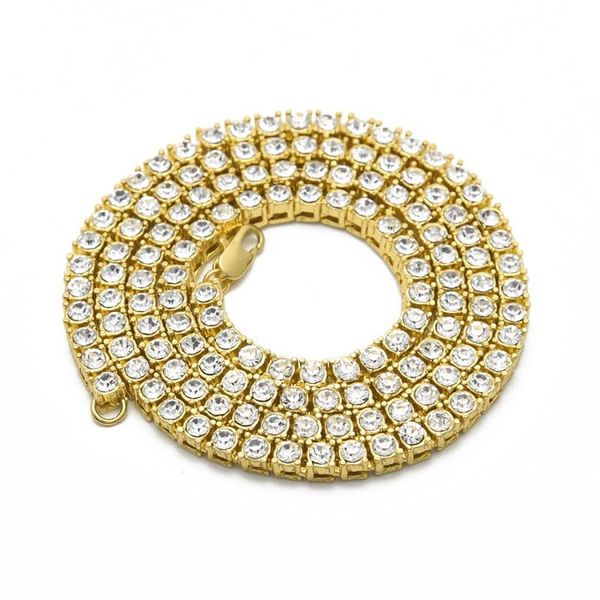 

fashion men's hip hop bling bling tennis chain 1 row necklaces men chain, Silver