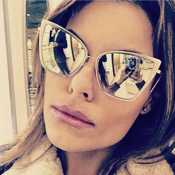 

new fashion alloy cat eye sunglasses women gradient lens sun glasses vintage metal oculos feminino travel driving gafas de sol, White;black