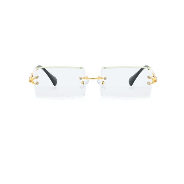 

new frameless cut edge square sunglasses fashion men and women small color sun glasses q1qa, White;black
