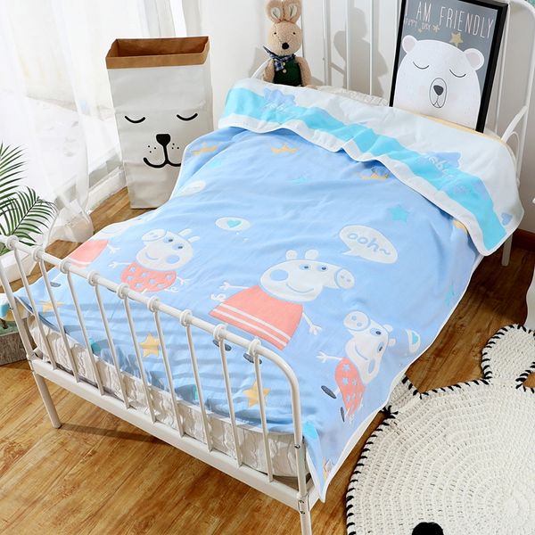 

six-layer towel blanket pure cotton gauze large plate pattern 1.2*1.5 children single cover blanket towel quilt