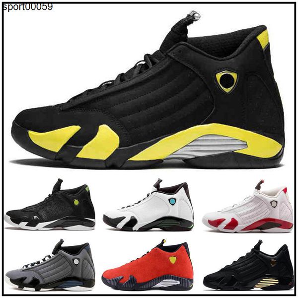 

new 14 14s mens retro kids basketball shoes sand dmp last sindiglo thunder red suede oxidized candy cane men sports sneakers, Black