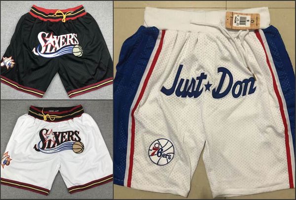 

philadelphia 76ers men just don hardwood classics nba embroidered pocket basketball shorts