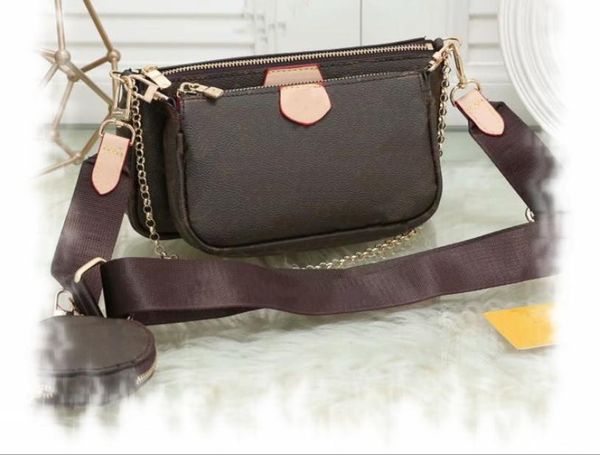 

xx2020new multi pochette accessories women handbag purse leather flower shoulder crossbody bag ladies purses 3 pcs purse