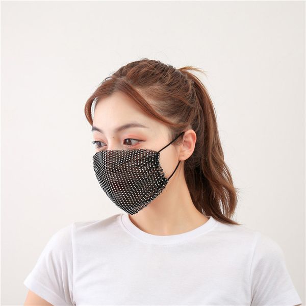 

fashion face masks bling bling face masks women halloween mask sequins mask with rhinestone masks trendy rhinestone facemask dhl