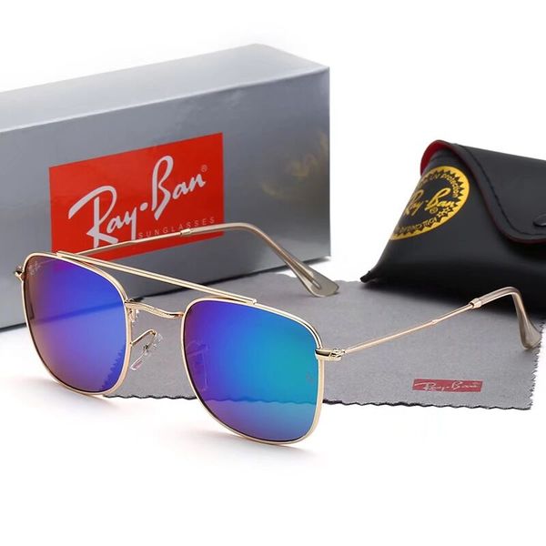 

sunglasses ray fashion farer model acetate frame with real uv400 glass lenses sun glasses & leather case, packages, everything, Blue;gray