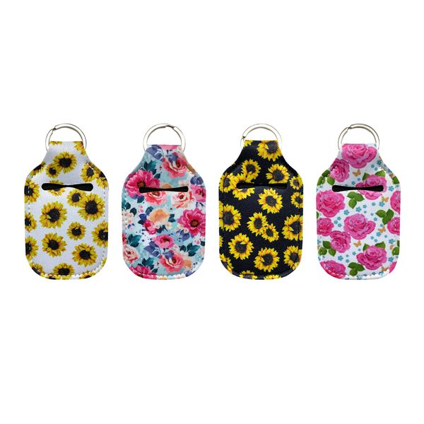 

hand sanitizer holder mini bottle 30ml keychain customized cute printing hand soap bottle holder travel size bottle holder