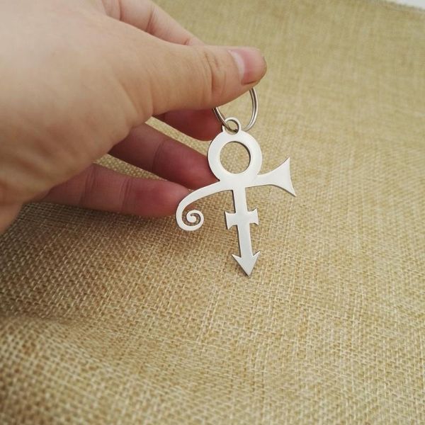 

1pcs 2020 new style fashion style prince love symbol keychain singer music keyrings for fans sanlan, Silver