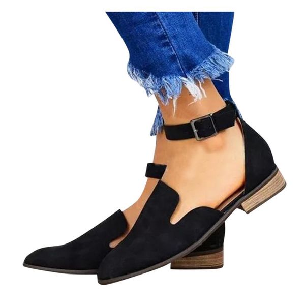 

sagace women sandals flat summer 2020 fashion ladies casual buckle large size roman sandals lightweight non-slip females shoes, Black