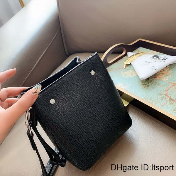 

the new bucket bag joker inclined shoulder portable backpack blue handbag messenger bags girls women genuine leather luxury handbag