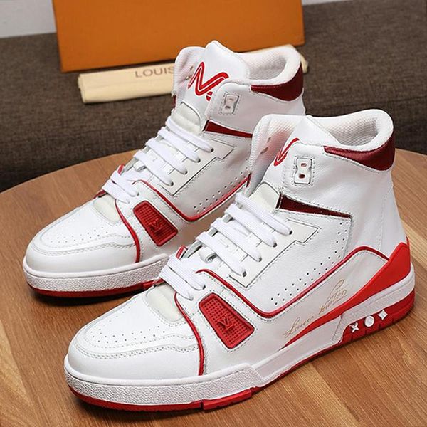

fashion men shoes sneaker mid -ankle boots with origin box chaussures pour hommes fashion footwears men shoes casual with box fast ship, Black