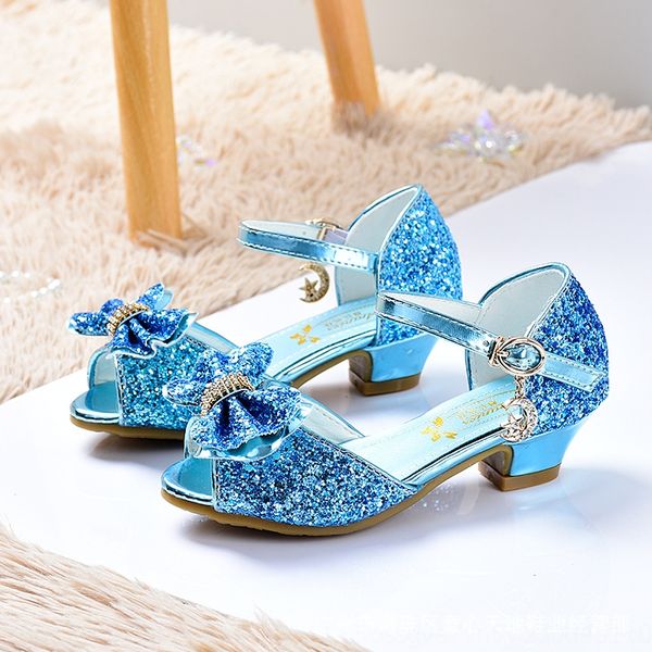 

o7ww7 girl princess aisha ice and snow girl sandals high-heeled host shoes show flower high-heeled shoes sandals and high heels boy piano pe, Black;red