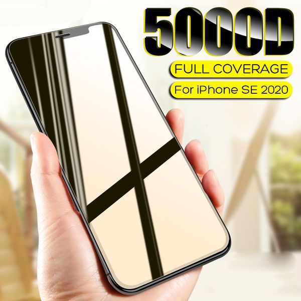 

5000d curved full cover tempered glass on iphone se 2020 screen protector protective glass for iphone 11 pro x xr xs max glass