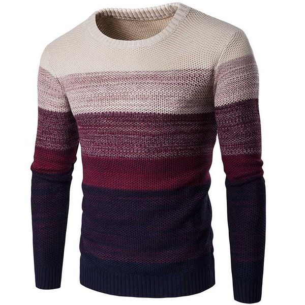 

men's sweaters brand casual sweater o-neck striped slim men long sleeve patchwork male pollover thin clothes agasalho masc, White;black
