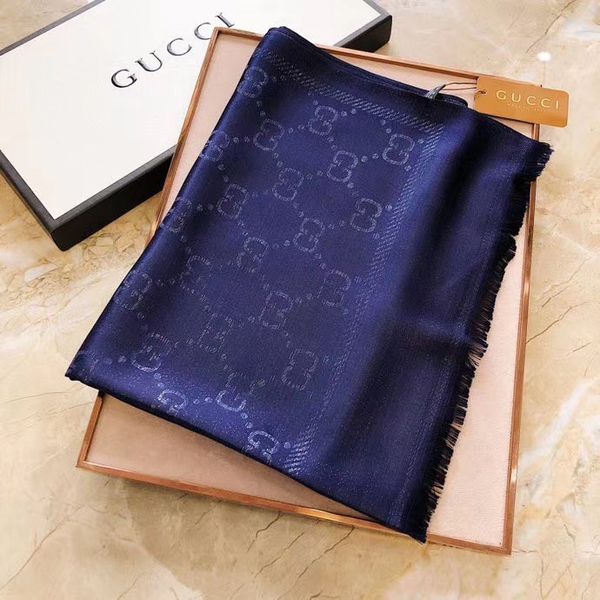 

g printing silk scarf gu̴cci soft super long shawls size 180x70cm women summer silk scarf gūcci scarves 09, Blue;gray