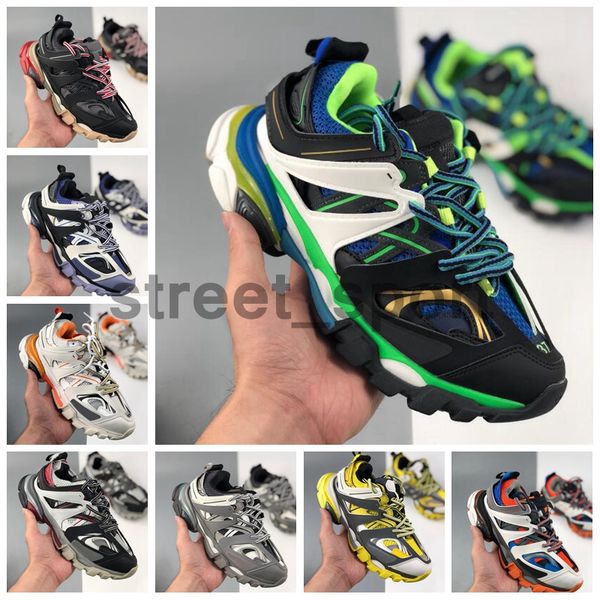 

new triple s track release 3.0 gomma maille tess tripler paris sneakers clear sloe casual shoes women mens zapatillas triples trainers, White;red