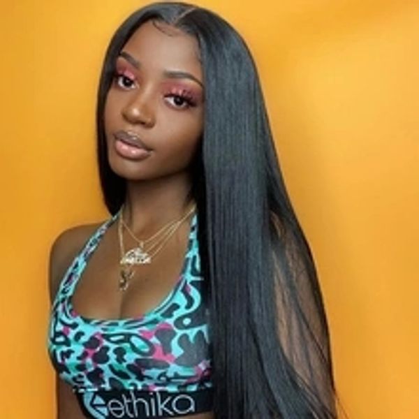 

popular straight human hair wigs hd lace 360 transparent lace frontal wigs13x4brazilian lace front wig4x4 straight closure wig, Black