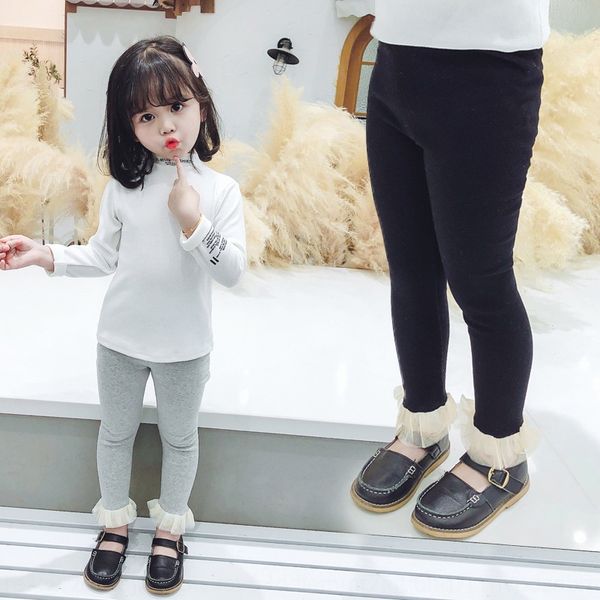 

girls' girls tight coat tight pants ' leggings spring and autumn outer wear 2020 new children's spring western style slim-fit, Blue