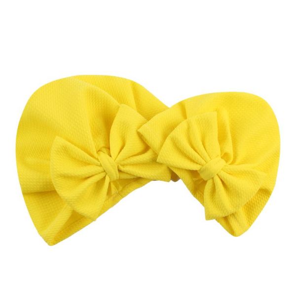 

симпатичные большой лук детские hat new капюшоном cap родитель-ребенок hat детские 0-2 лет новорожденный тюрбан, Yellow