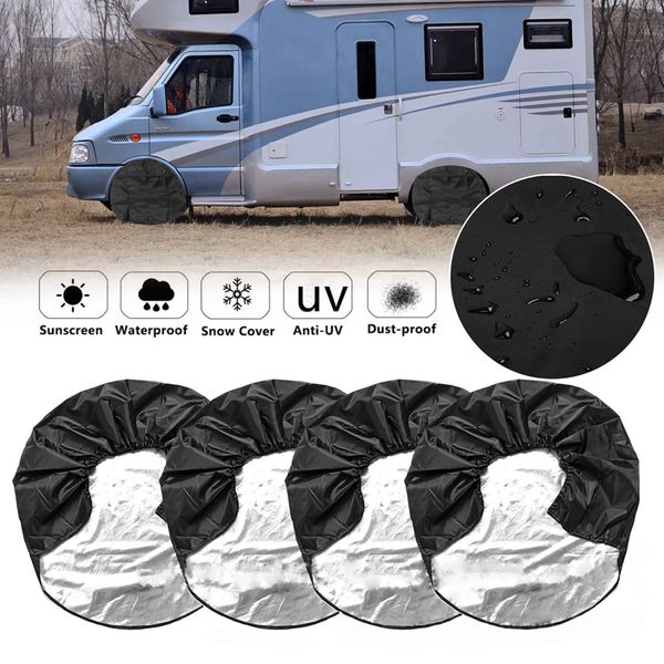 

4pcs tire covers 32 inch 210t wheel tire tyre waterproof protective cover wheel protection covers for motorhome boat traile