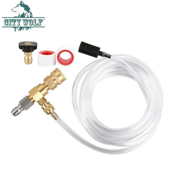 

3/8 quick connector adjustable valve suction tube soap and injection high pressure washer accessory