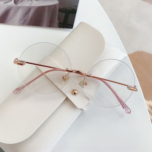 

super beautiful less myopia pearl accessories round myopia frame glasses frame women's adjustable degree plain glasses ins eyes, Silver