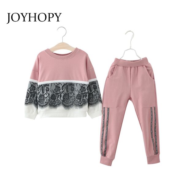 

new autumn winter baby girls clothes set lace sports shirt+pants 2pcs sets kids suit children clothing sets for girls, White