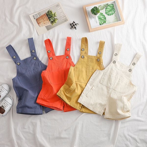 

yi5mc 2020 sling trousers shorts and trousers summer baby cotton suspender shorts boys' infant and children korean cute western style p, Blue