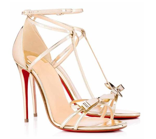 

luxurious designer ladies summer red bottom sandals woman leather sandals bow toes pumps dress shoes, Black