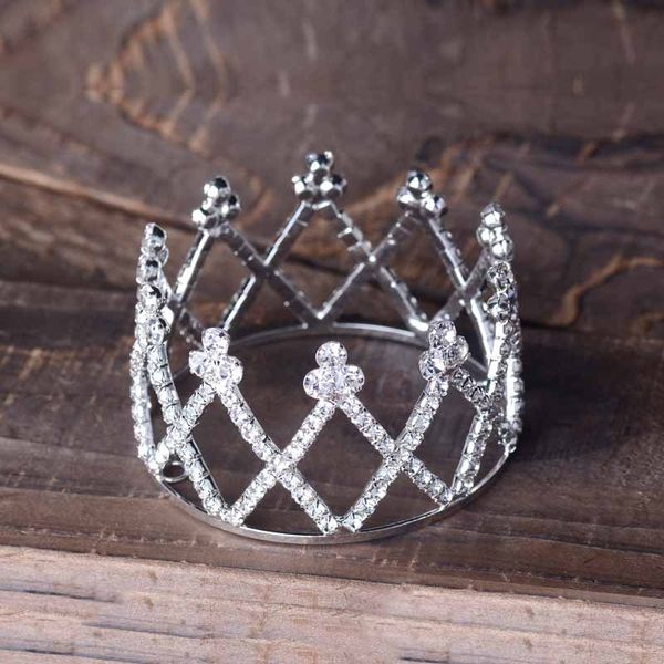 

children's baby diamond round crown crown hair diamond headdress headdress accessories new style, Slivery;white