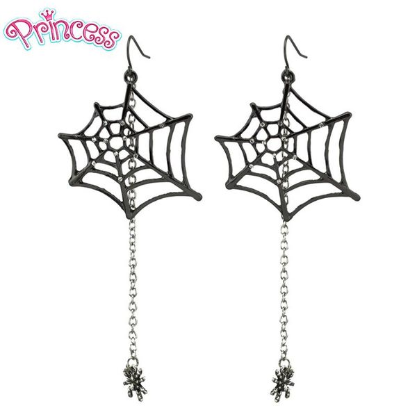 

2020 sell fashion jewelry black spiders 3.5" dangle drop earrings cool for hallowen costume drop shipping zzi, Silver