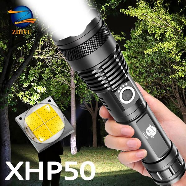 

flashlights torches xhp50 led usb rechargeable 26650 battery indicator zoom tactical camping fishing hunting torch camping, outdoor