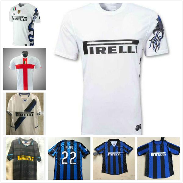 

1998 2007 2009 inter third retro soccer jerseys figo ibrahimovic materazzi classic shirt j.zanetti adriano vieira balotelli vintage jersey, Black;yellow