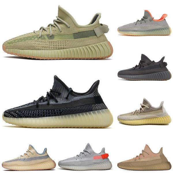 

new 2020 kanye west abez running shoes mens womens asriel eliada yeehu tail light desert sage gid glow trainers mens sneakers size 13