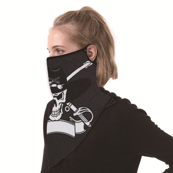 

windproof tactical army camo triangle scarf sports face mask fishing cycling running neck gaiter cover magic party masks#744, Black