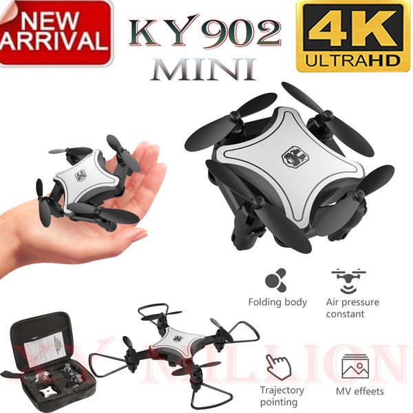 

ky902 mini drone with 4k camera hd foldable drones quadcopter one-key return fpv follow me rc helicopter quadrocopter kid's toys