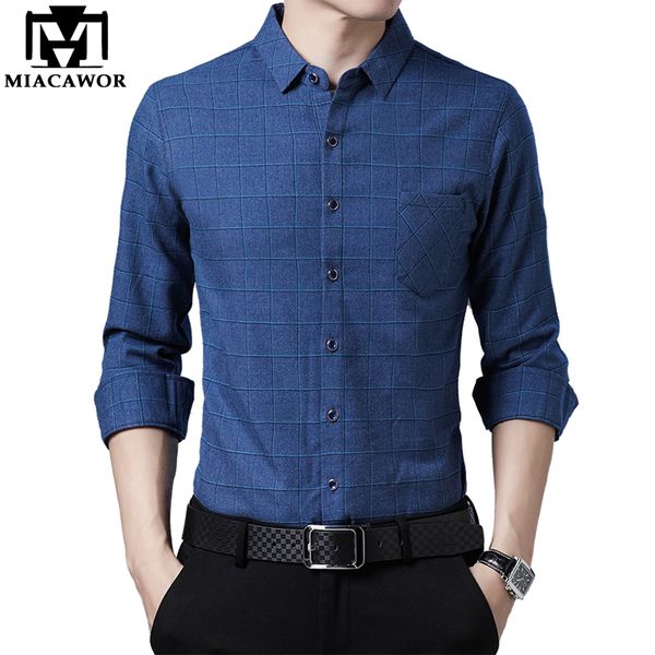 

men's casual shirts miacawor spring autumn long sleeve men slim fit camisa masculina plaid drop c683, White;black