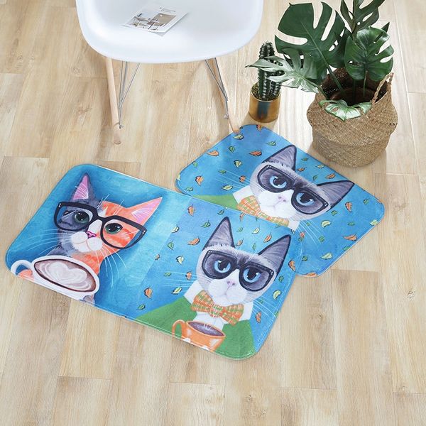 

breathable water absorbing soft foot pad anti-skid household toilet floor mat flannel sponge floor mat cushion can