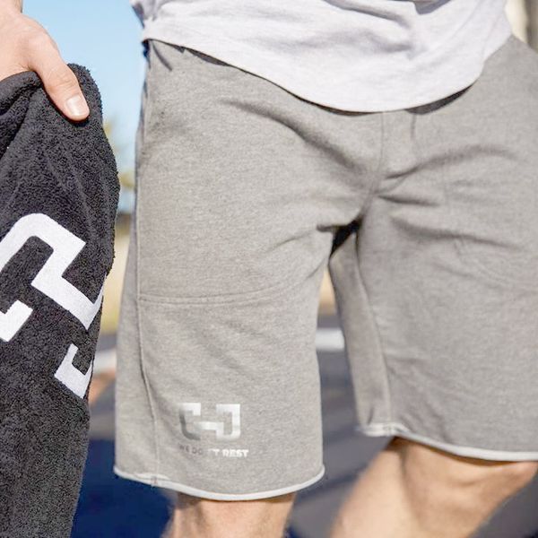 

muscle fitness brother men's sports and leisure running exercise cotton stretch shorts, Black;blue