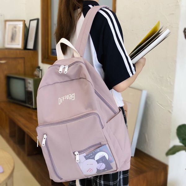 

dcimor new waterproof nylon women backpack female more zipper bag schoolbag for teenage girls large capacity travel mochilas